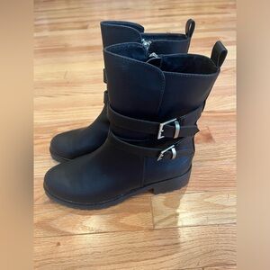 Victoria’s Secret Black Double Ankle Strap Boots, Size 8 EXCELLENT CONDITION